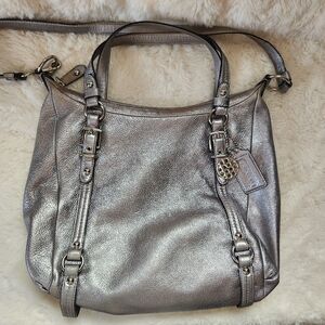 Coach Alexandra Metallic Leather Hobo Bag